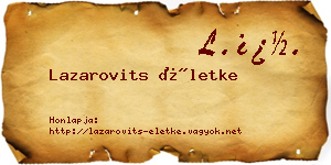 Lazarovits Életke névjegykártya